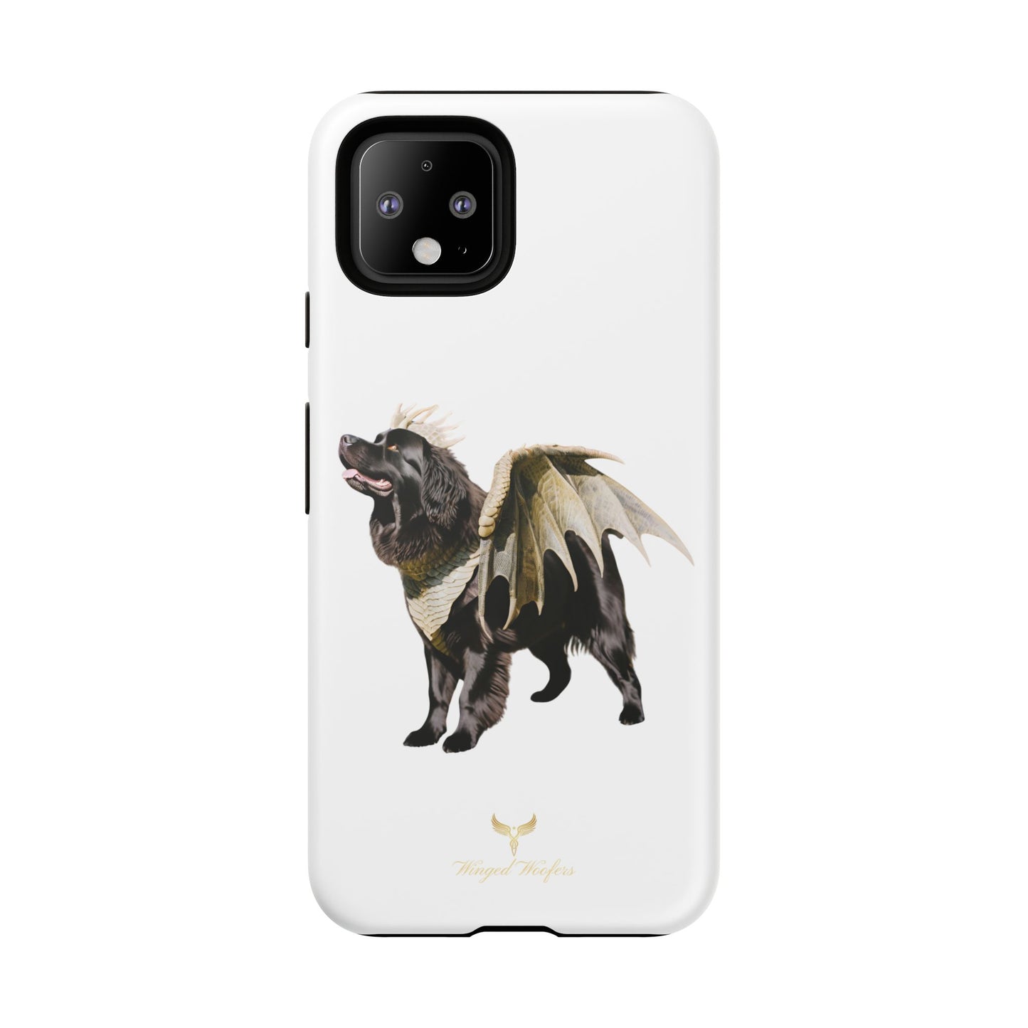 Magical Newfoundland Dog Phone Case - Tough & Stylish Cover with Winged Canine Design