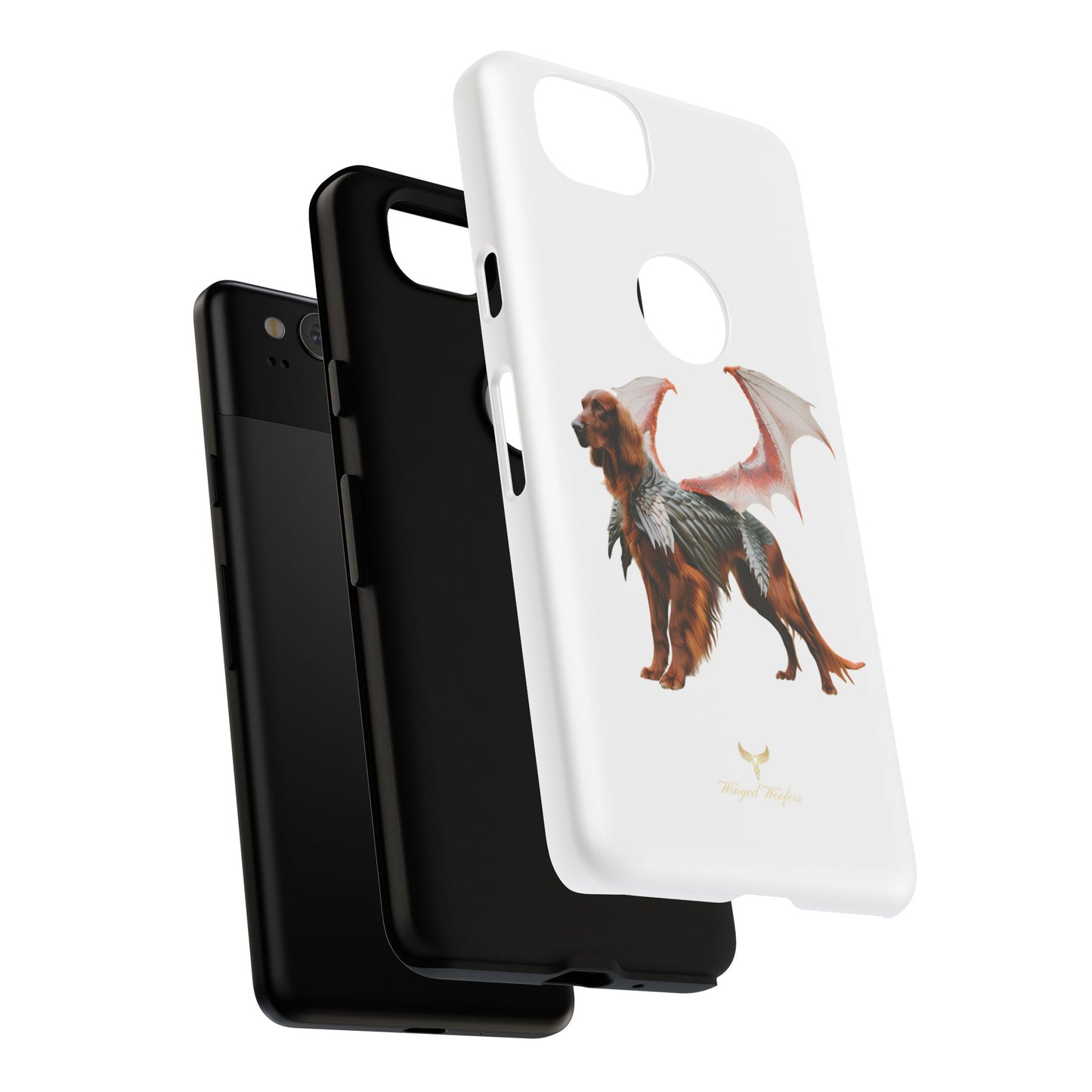 Fantasy Irish Setter with Dragon Wings Phone Case - Tough Cases with Winged Dog Design