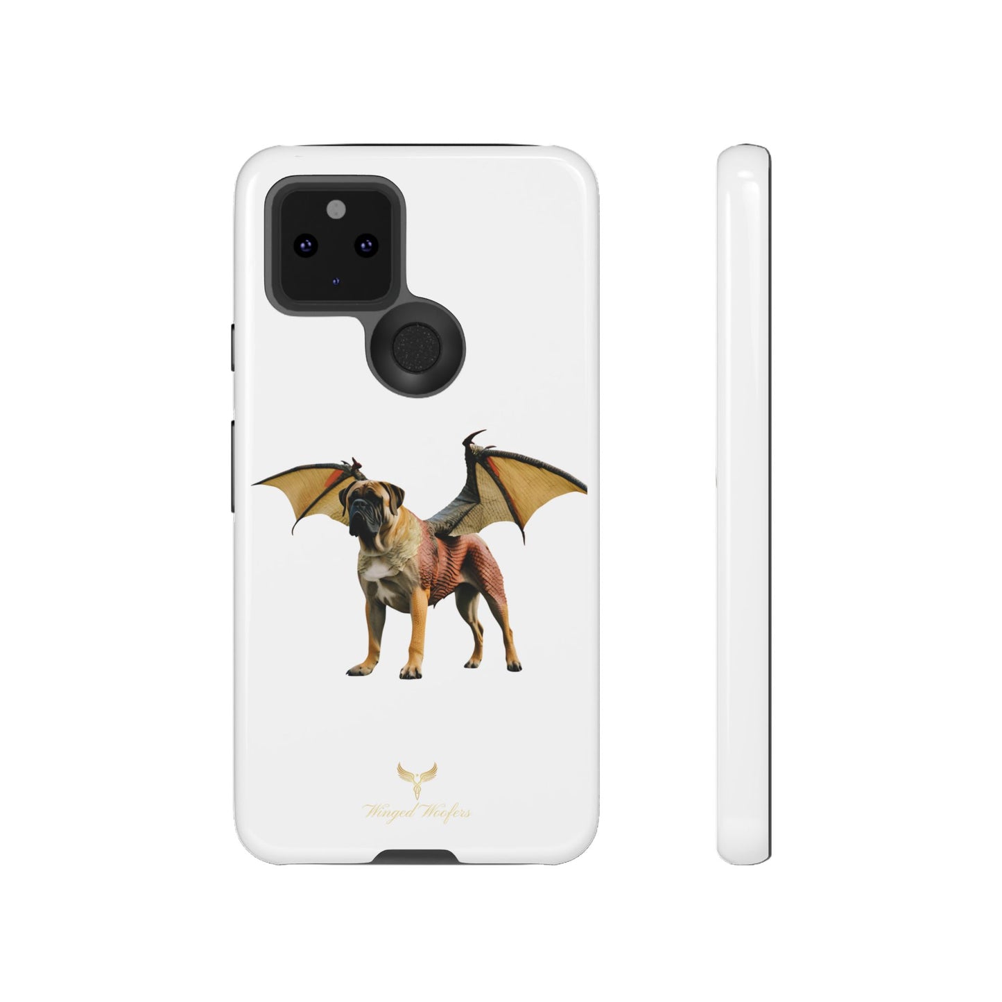 Fantasy Bullmastiff Dog Dragon Phone Case - Tough Cases with Winged Design