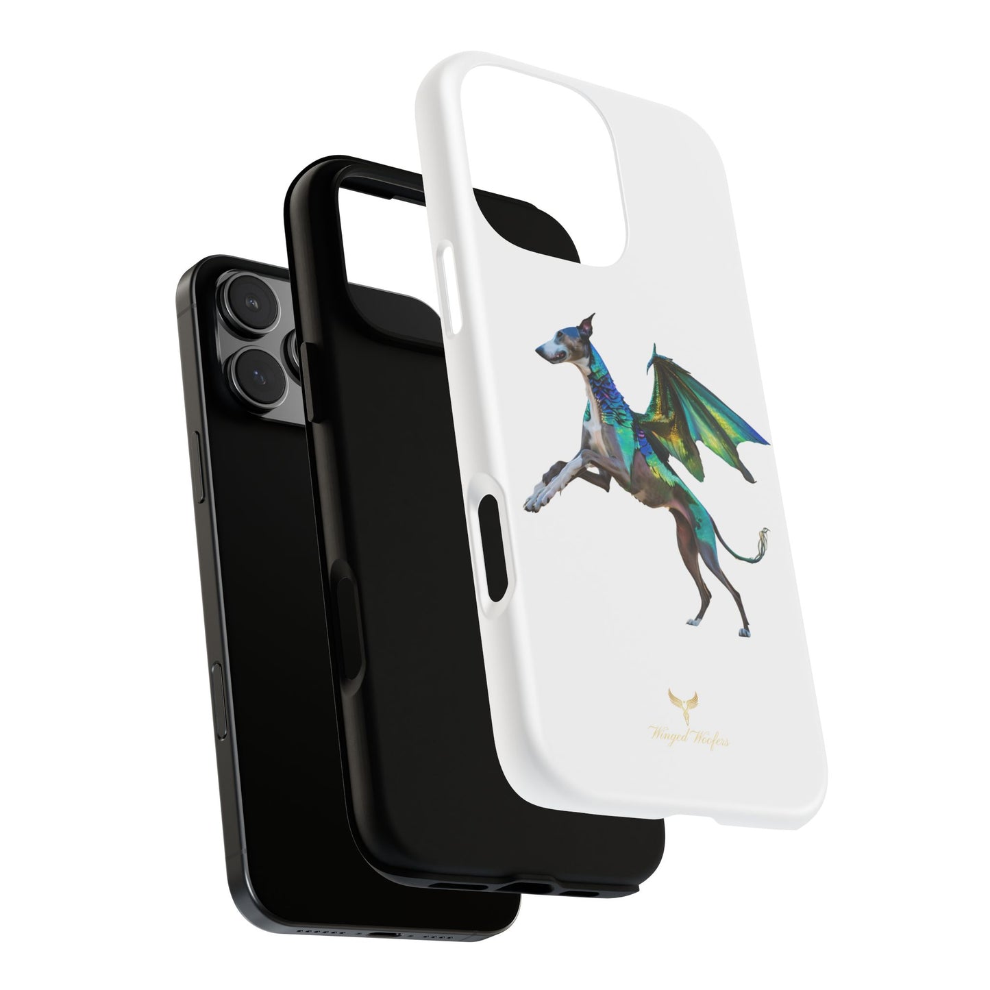 Fantasy Greyhound Dog Phone Case - Whimsical Winged Design for Pet Lovers