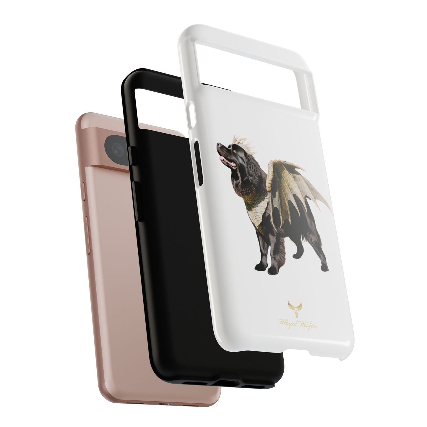 Magical Newfoundland Dog Phone Case - Tough & Stylish Cover with Winged Canine Design