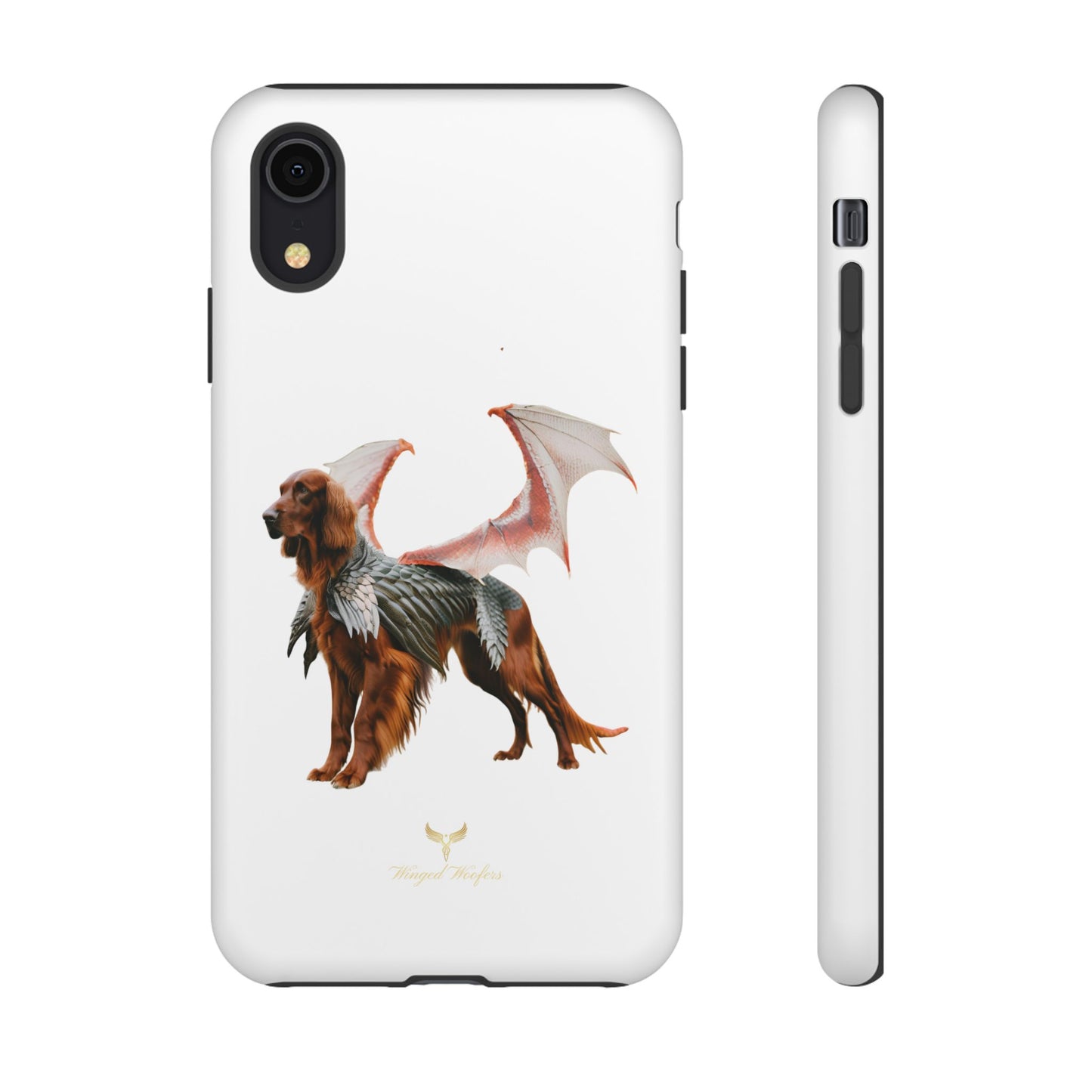 Fantasy Irish Setter with Dragon Wings Phone Case - Tough Cases with Winged Dog Design