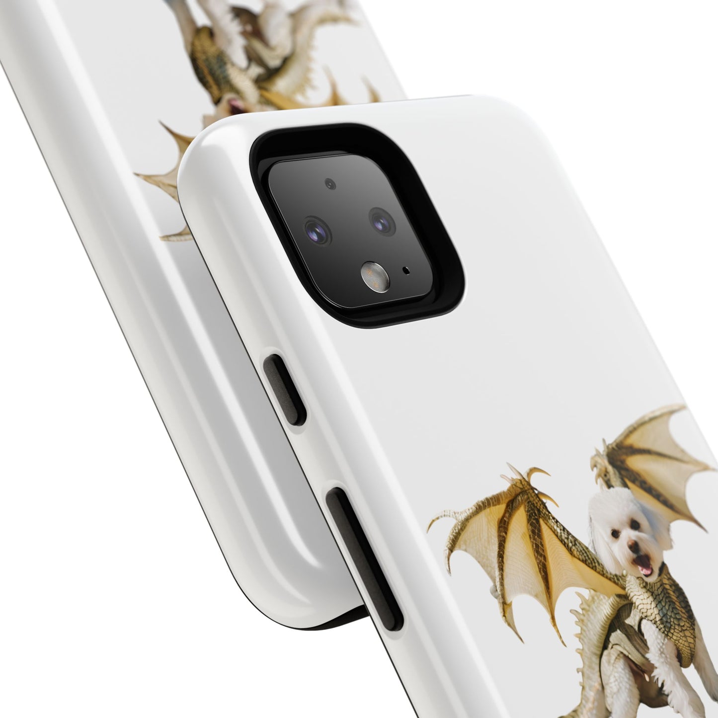 Cute Dragon Bichon Frisé Dog Phone Case - Tough and Stylish Pet-Themed Cover