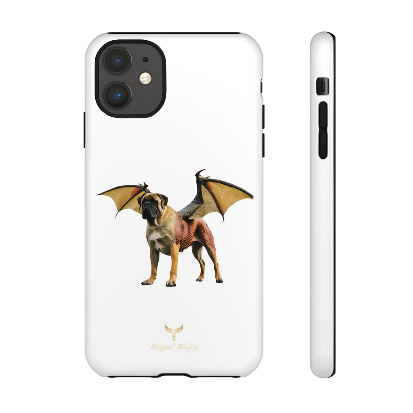 Fantasy Bullmastiff Dog Dragon Phone Case - Tough Cases with Winged Design