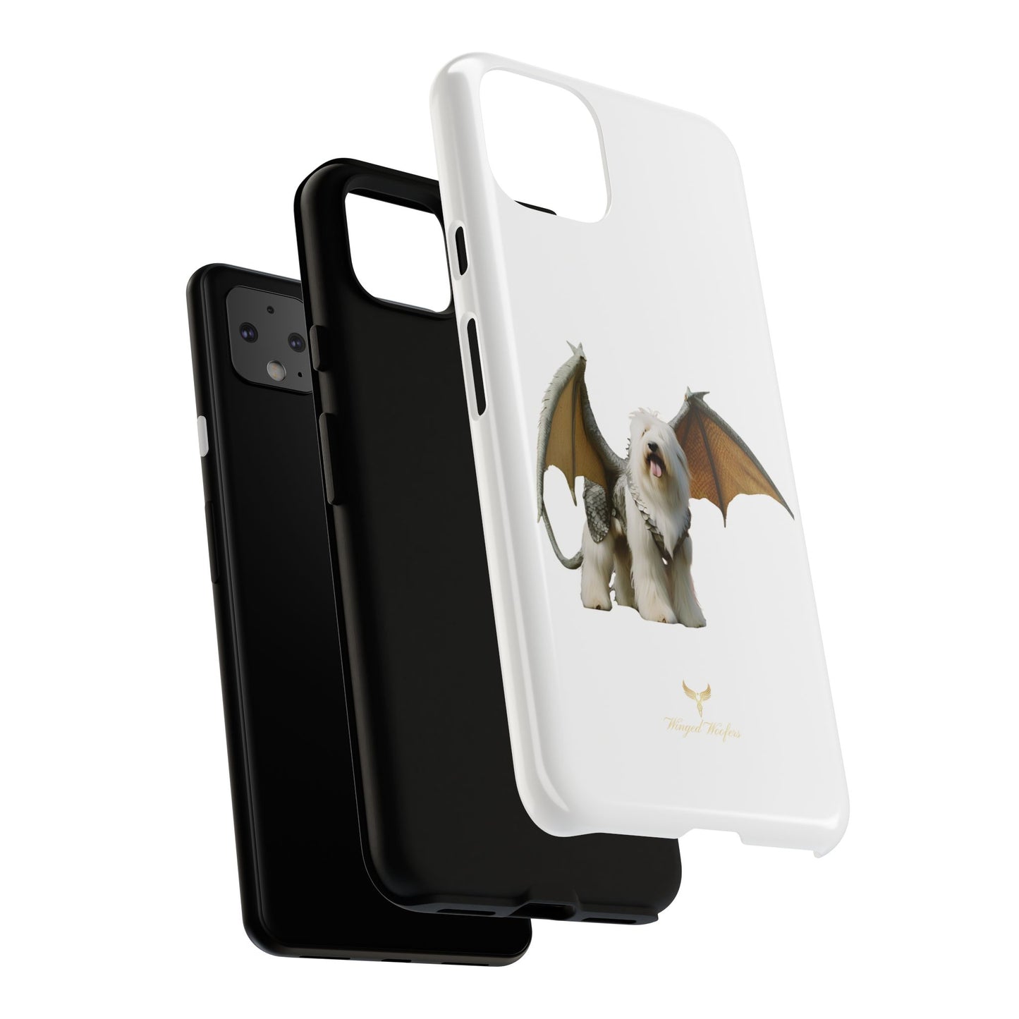 Fantasy Old English Sheepdog Phone Case - Tough Cases with Unique Dragon Wings Design