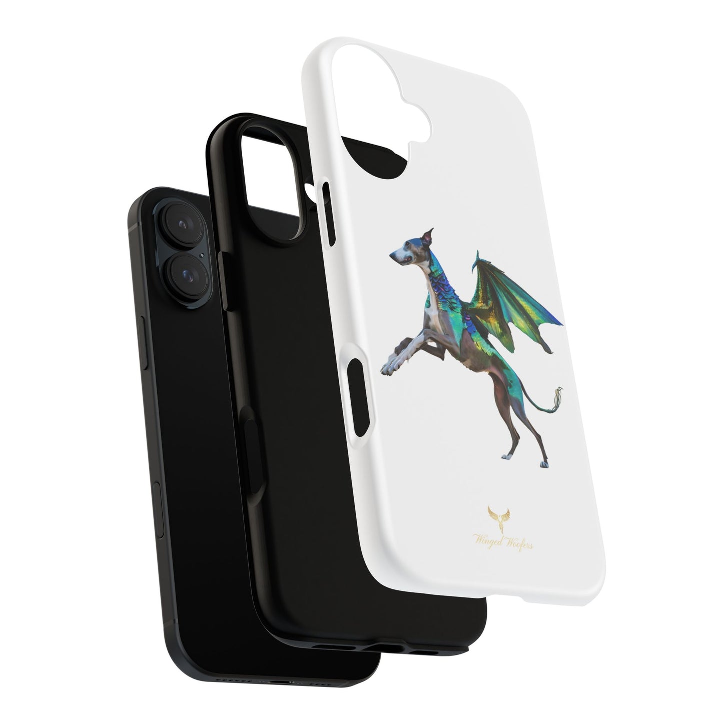 Fantasy Greyhound Dog Phone Case - Whimsical Winged Design for Pet Lovers