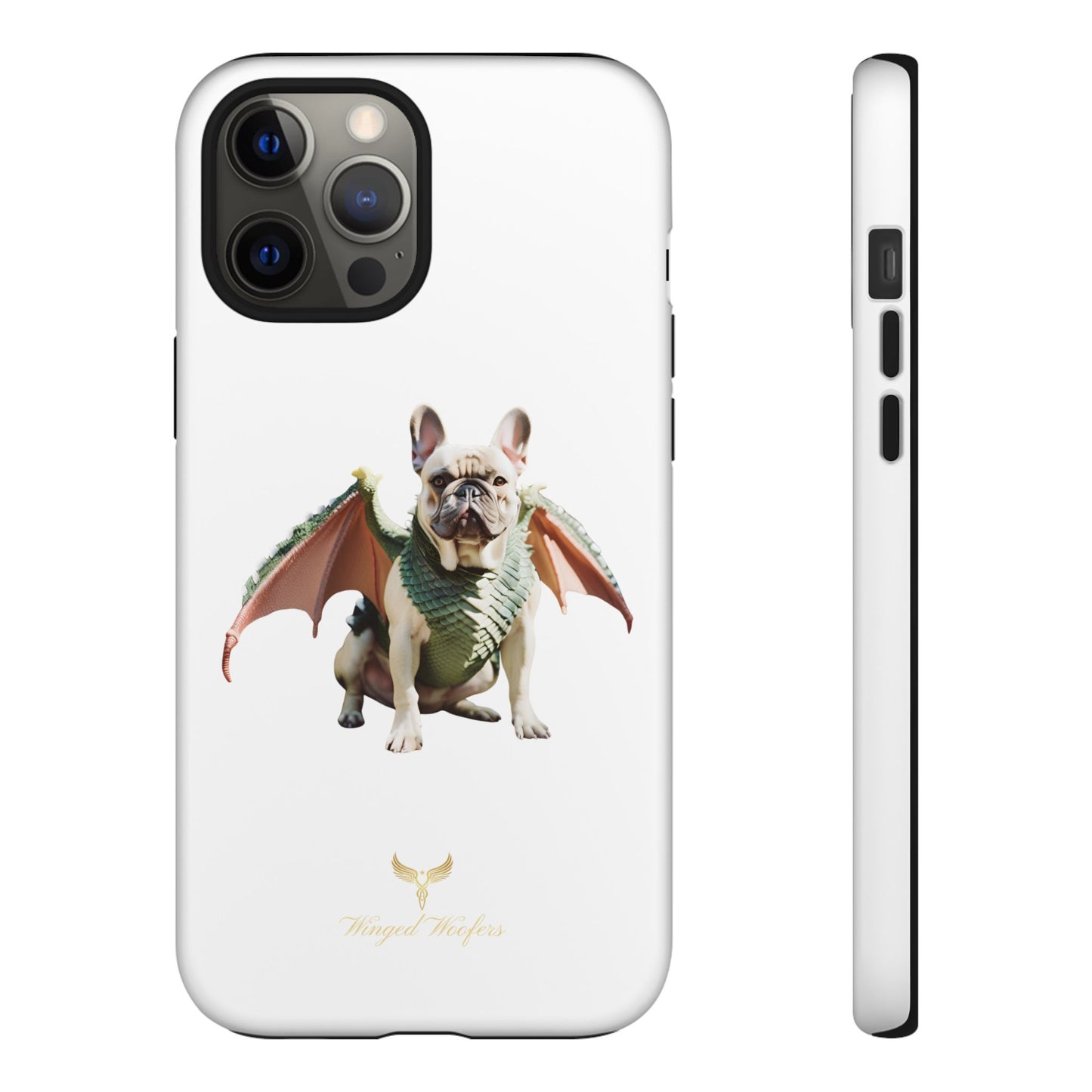 Fantasy French Bulldog Pet Phone Case with Dog in Wings Design