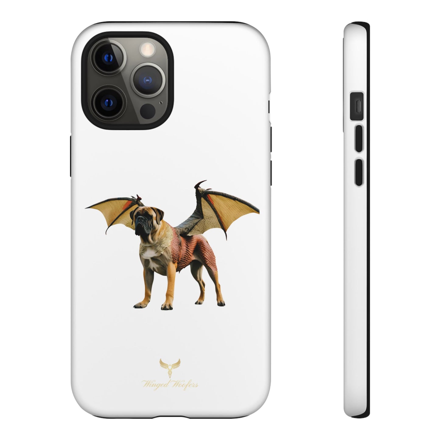 Fantasy Bullmastiff Dog Dragon Phone Case - Tough Cases with Winged Design