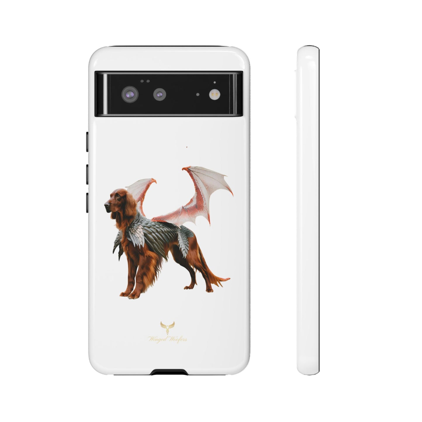 Fantasy Irish Setter with Dragon Wings Phone Case - Tough Cases with Winged Dog Design