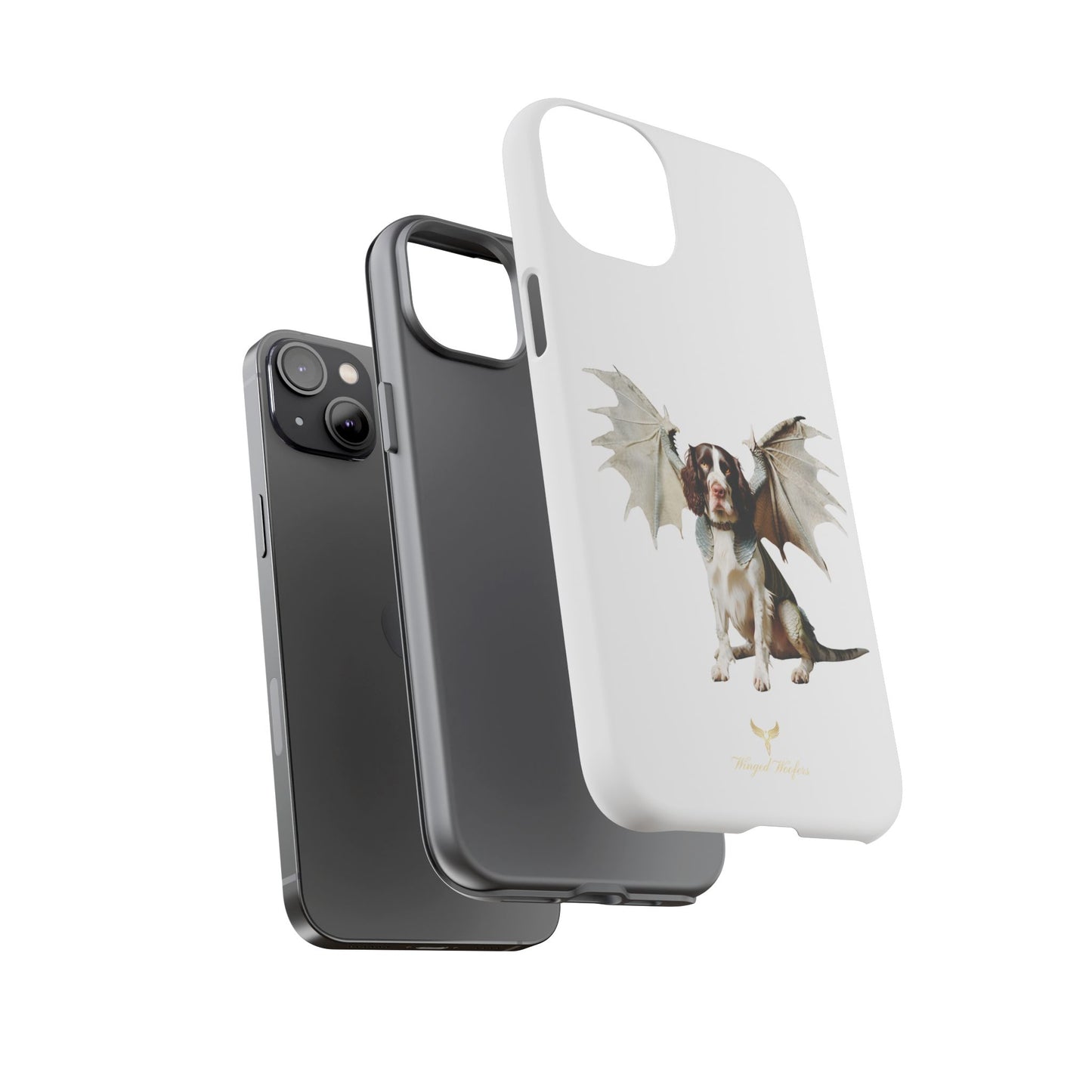 Fantasy Springer Spaniel Dog Phone Case - Tough Cases with Winged Companion Design