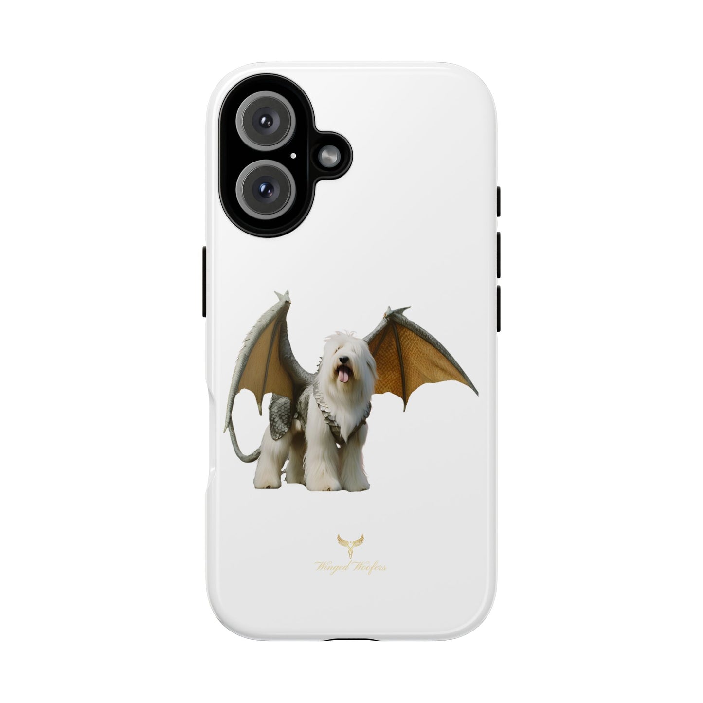 Fantasy Old English Sheepdog Phone Case - Tough Cases with Unique Dragon Wings Design