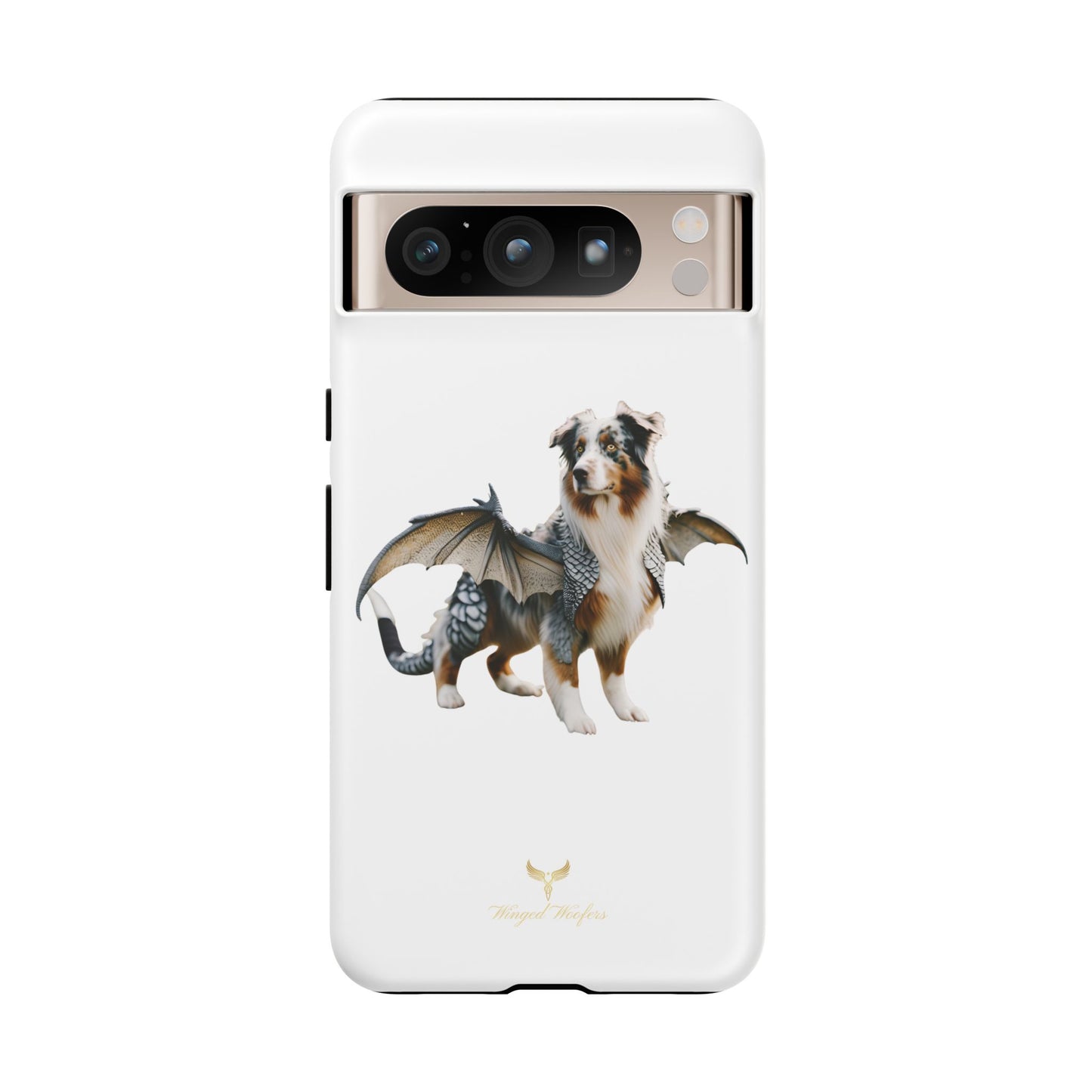 Fantasy Australian Shepherd Dog Phone Case with Wings - Tough Cases for Animal Lovers