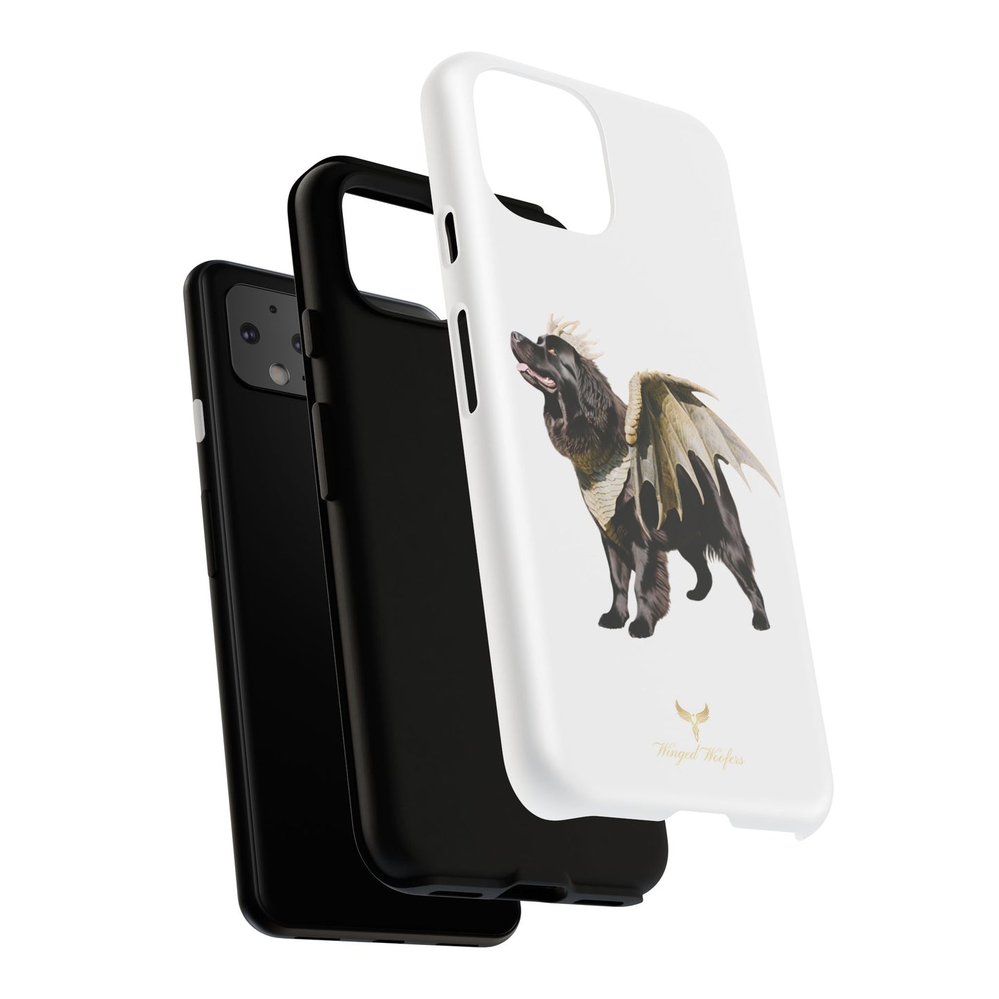 Magical Newfoundland Dog Phone Case - Tough & Stylish Cover with Winged Canine Design