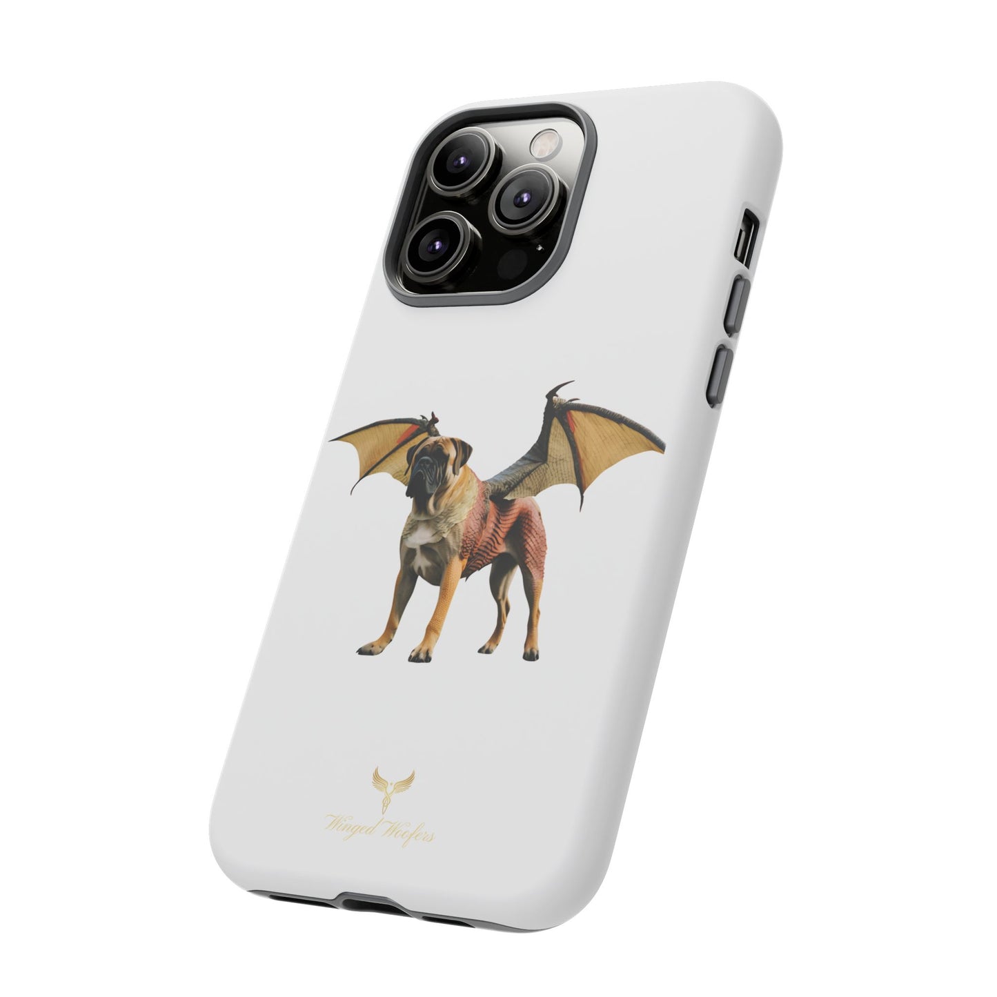 Fantasy Bullmastiff Dog Dragon Phone Case - Tough Cases with Winged Design