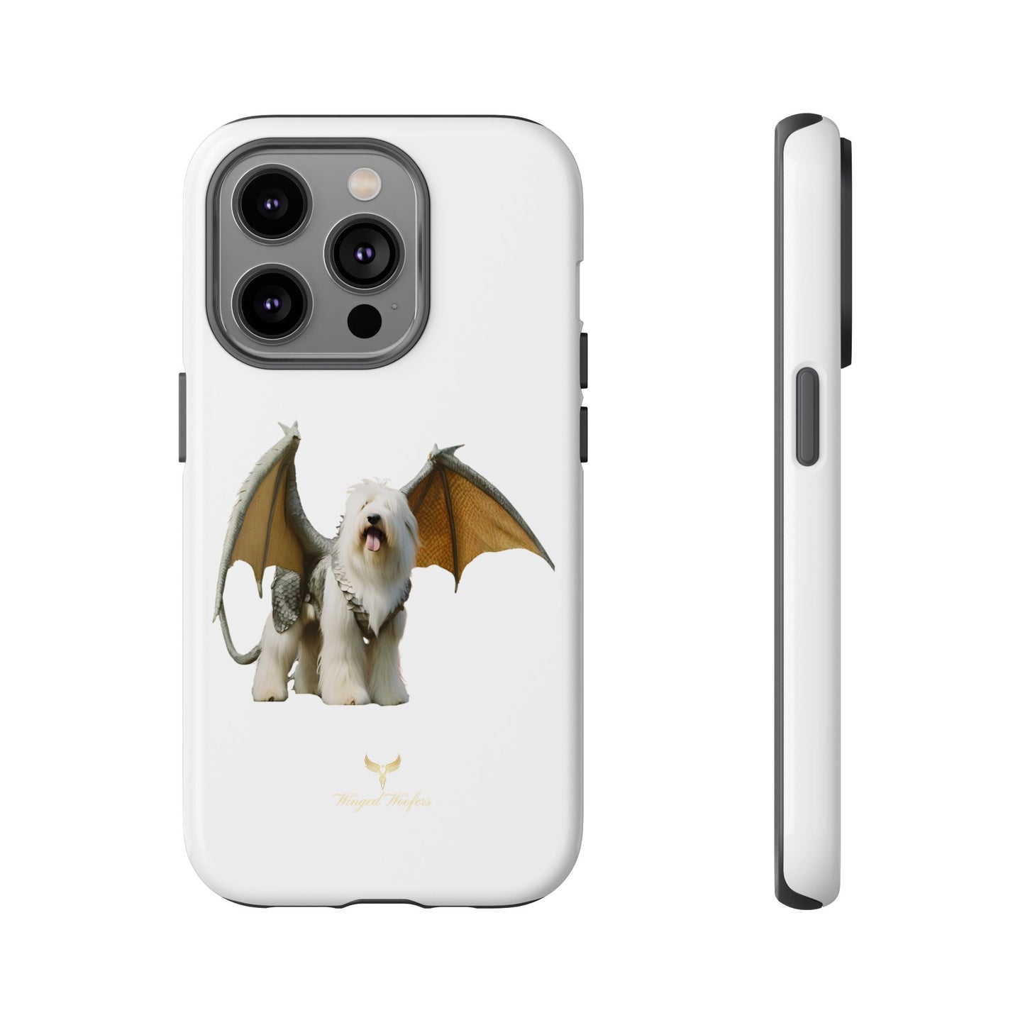 Fantasy Old English Sheepdog Phone Case - Tough Cases with Unique Dragon Wings Design