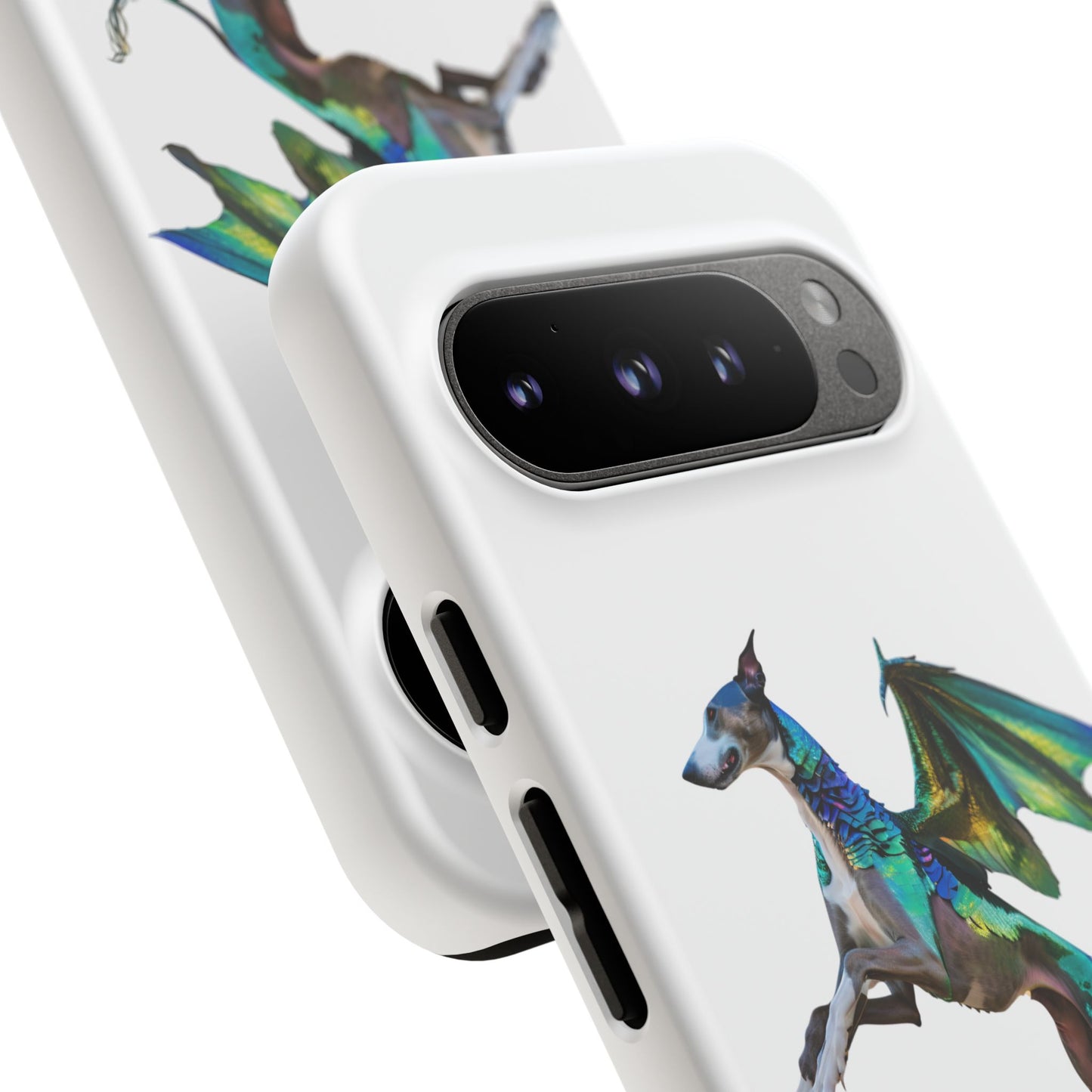 Fantasy Greyhound Dog Phone Case - Whimsical Winged Design for Pet Lovers