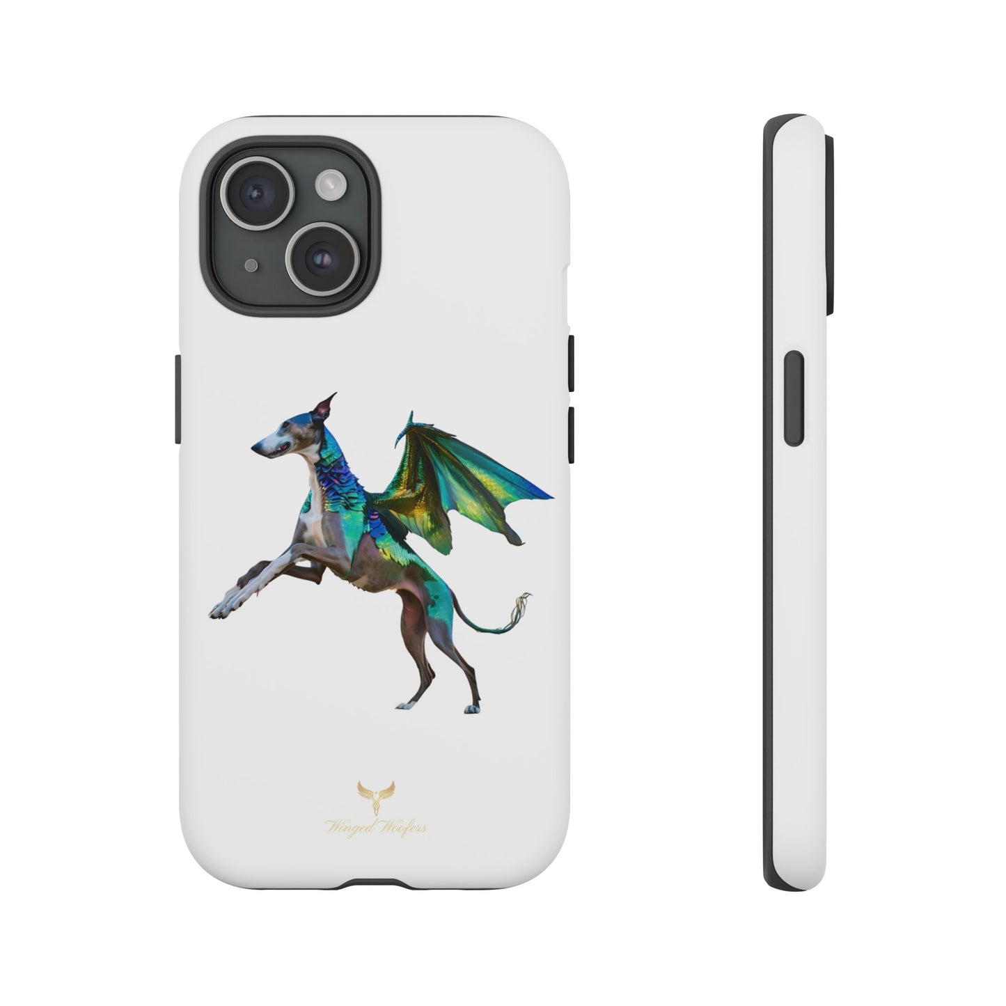 Fantasy Greyhound Dog Phone Case - Whimsical Winged Design for Pet Lovers