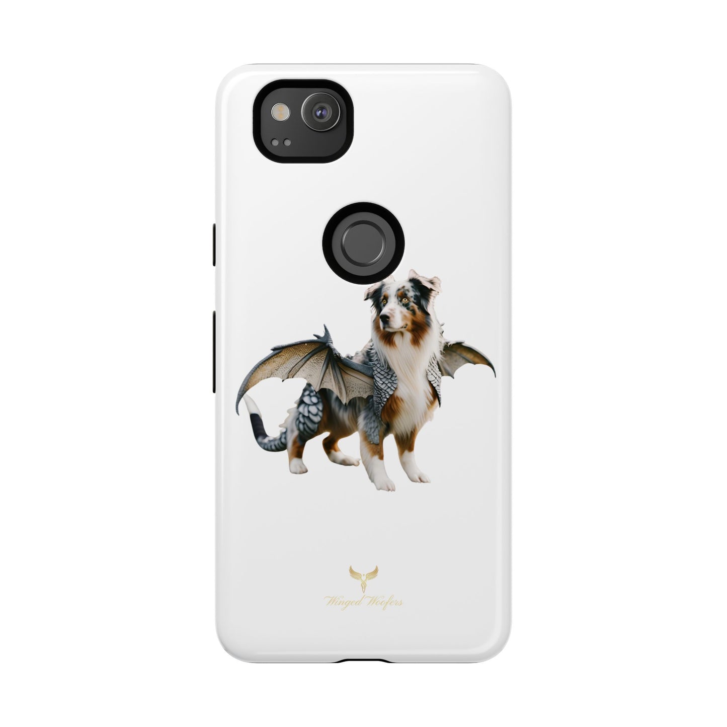 Fantasy Australian Shepherd Dog Phone Case with Wings - Tough Cases for Animal Lovers