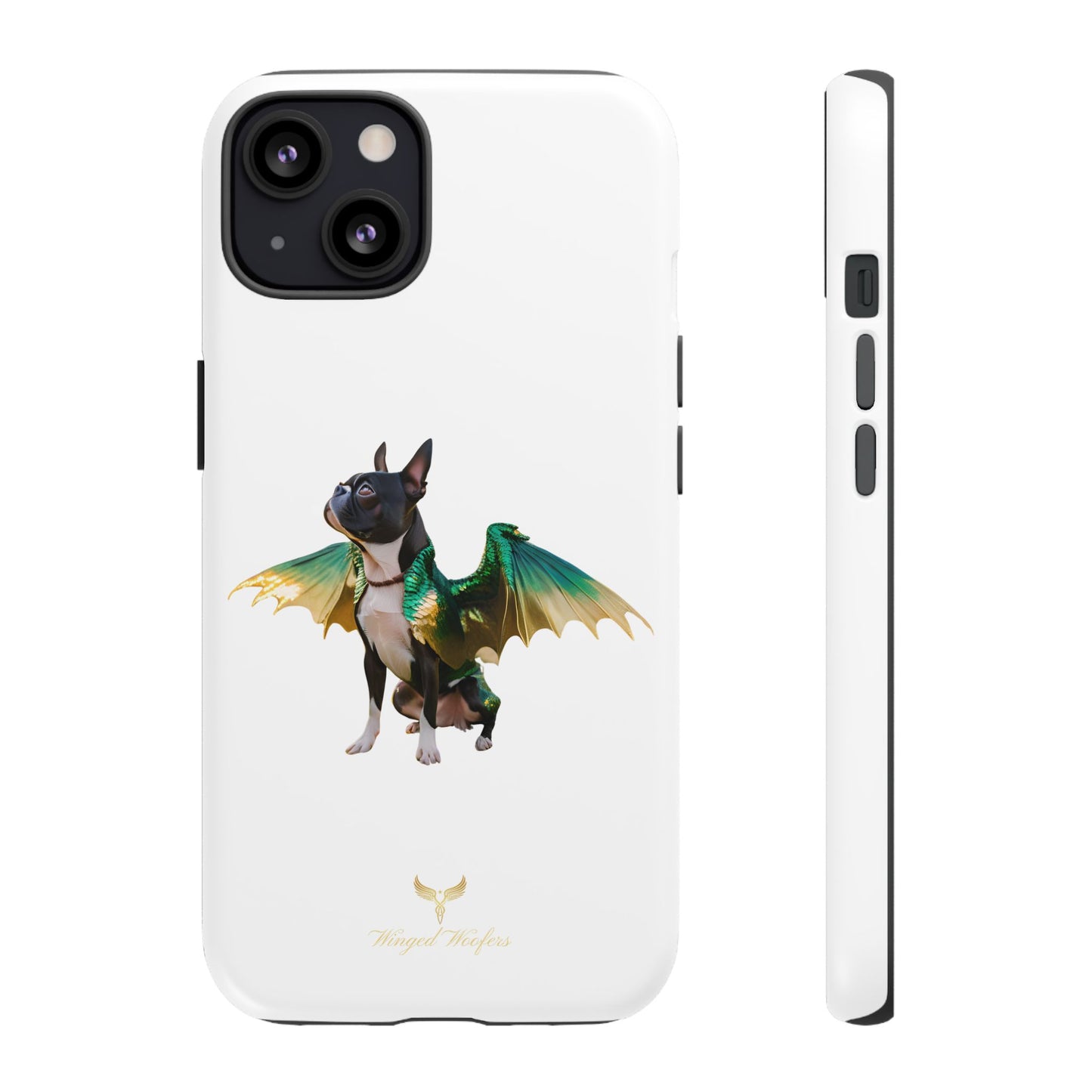 Fantasy Boston Terrier Dog Case - Tough Pet Protection with Wings Design