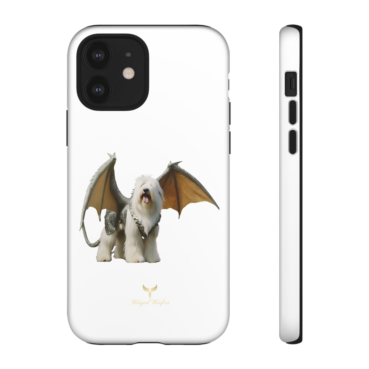 Fantasy Old English Sheepdog Phone Case - Tough Cases with Unique Dragon Wings Design