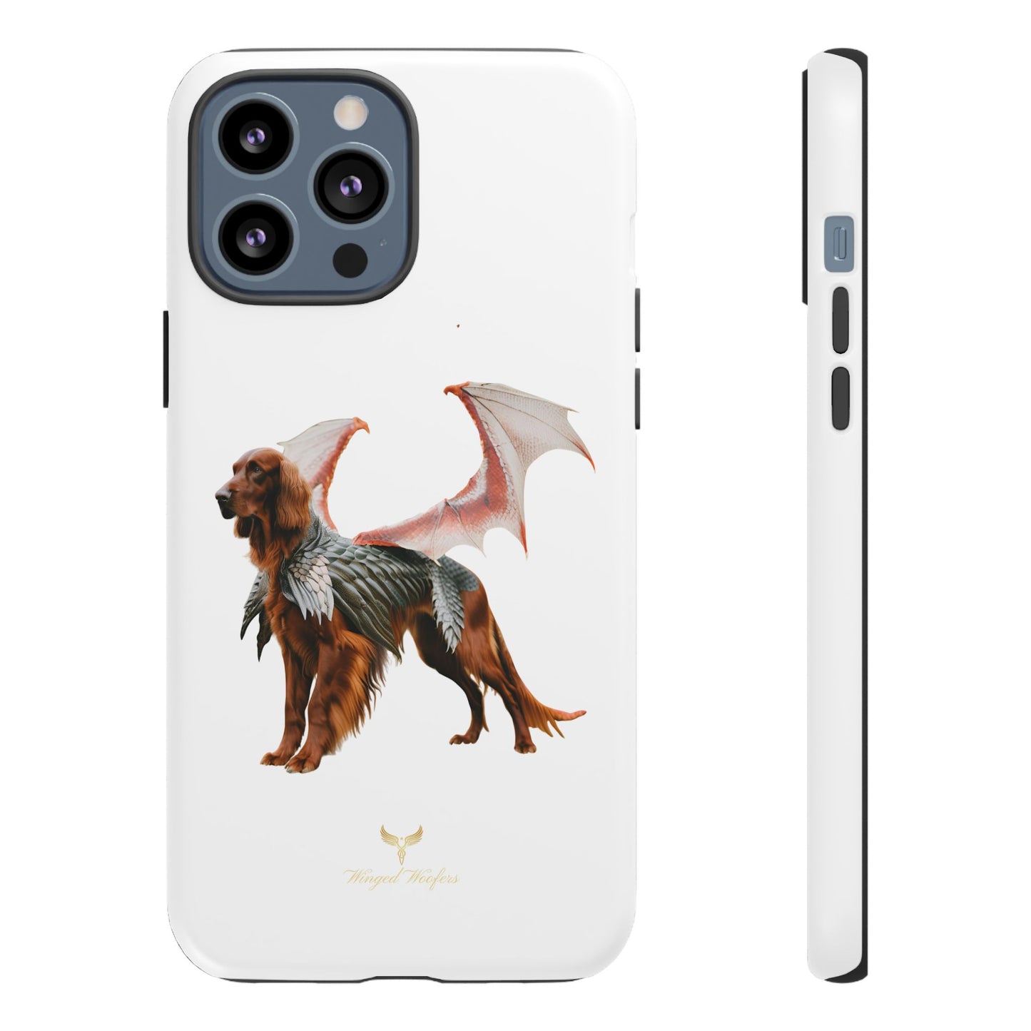 Fantasy Irish Setter with Dragon Wings Phone Case - Tough Cases with Winged Dog Design