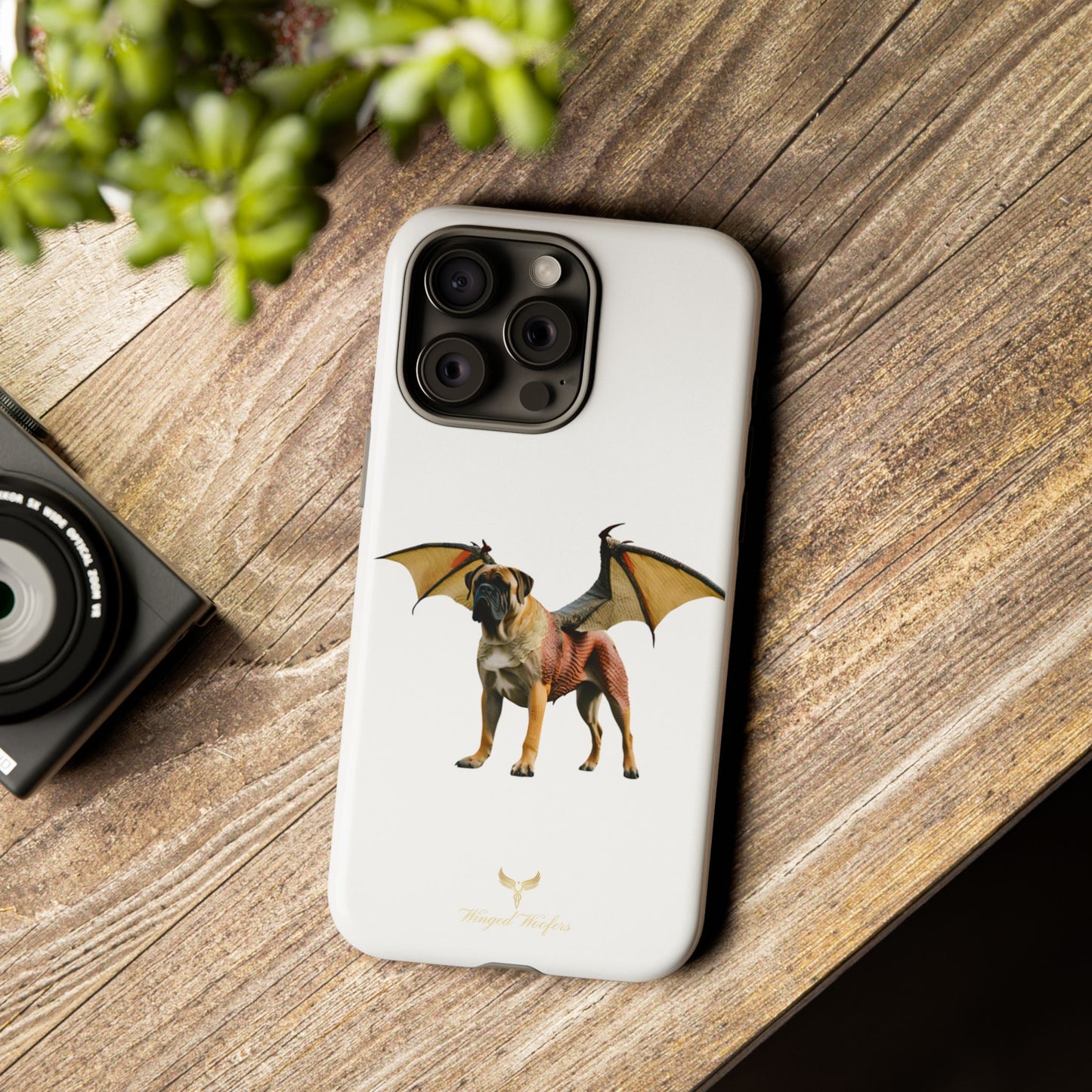 Fantasy Bullmastiff Dog Dragon Phone Case - Tough Cases with Winged Design