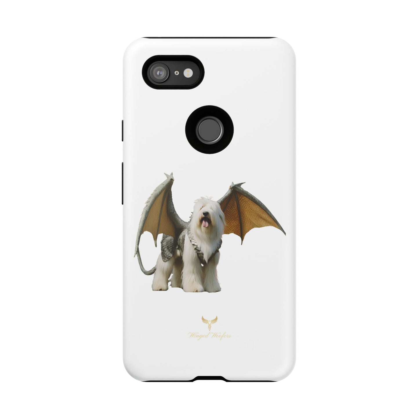 Fantasy Old English Sheepdog Phone Case - Tough Cases with Unique Dragon Wings Design