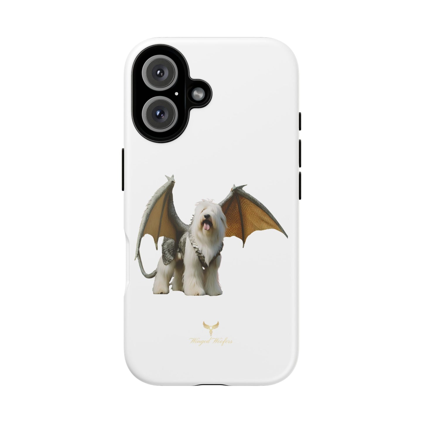 Fantasy Old English Sheepdog Phone Case - Tough Cases with Unique Dragon Wings Design