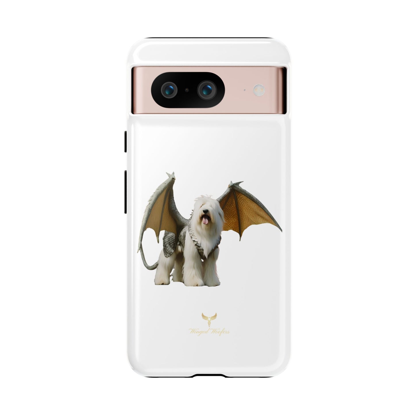 Fantasy Old English Sheepdog Phone Case - Tough Cases with Unique Dragon Wings Design