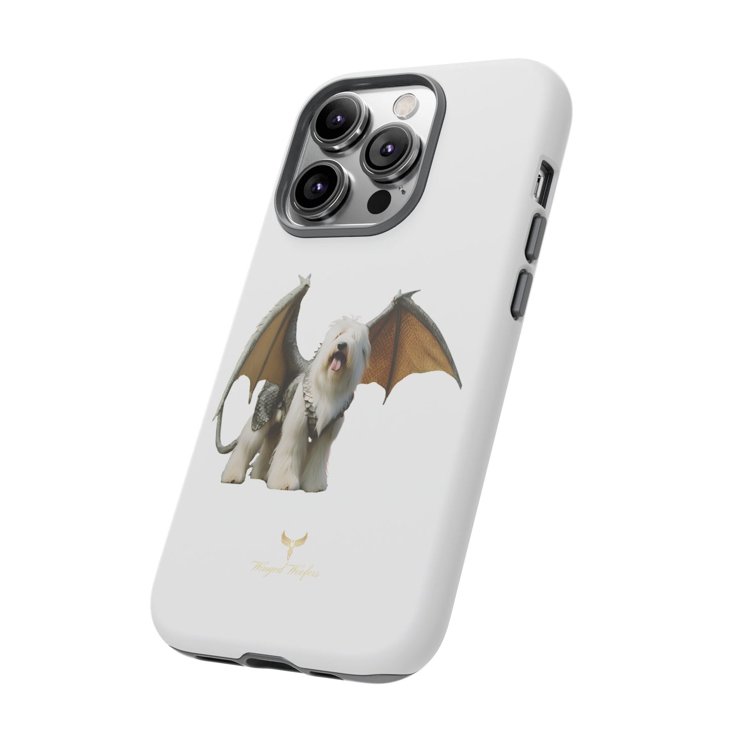 Fantasy Old English Sheepdog Phone Case - Tough Cases with Unique Dragon Wings Design