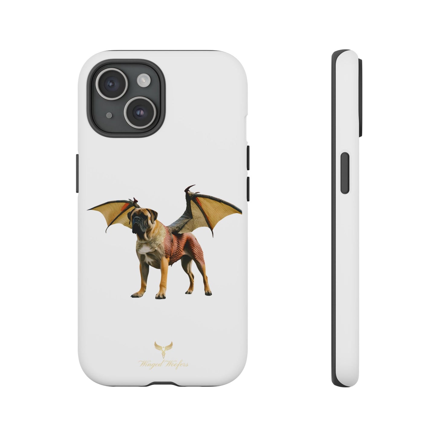 Fantasy Bullmastiff Dog Dragon Phone Case - Tough Cases with Winged Design