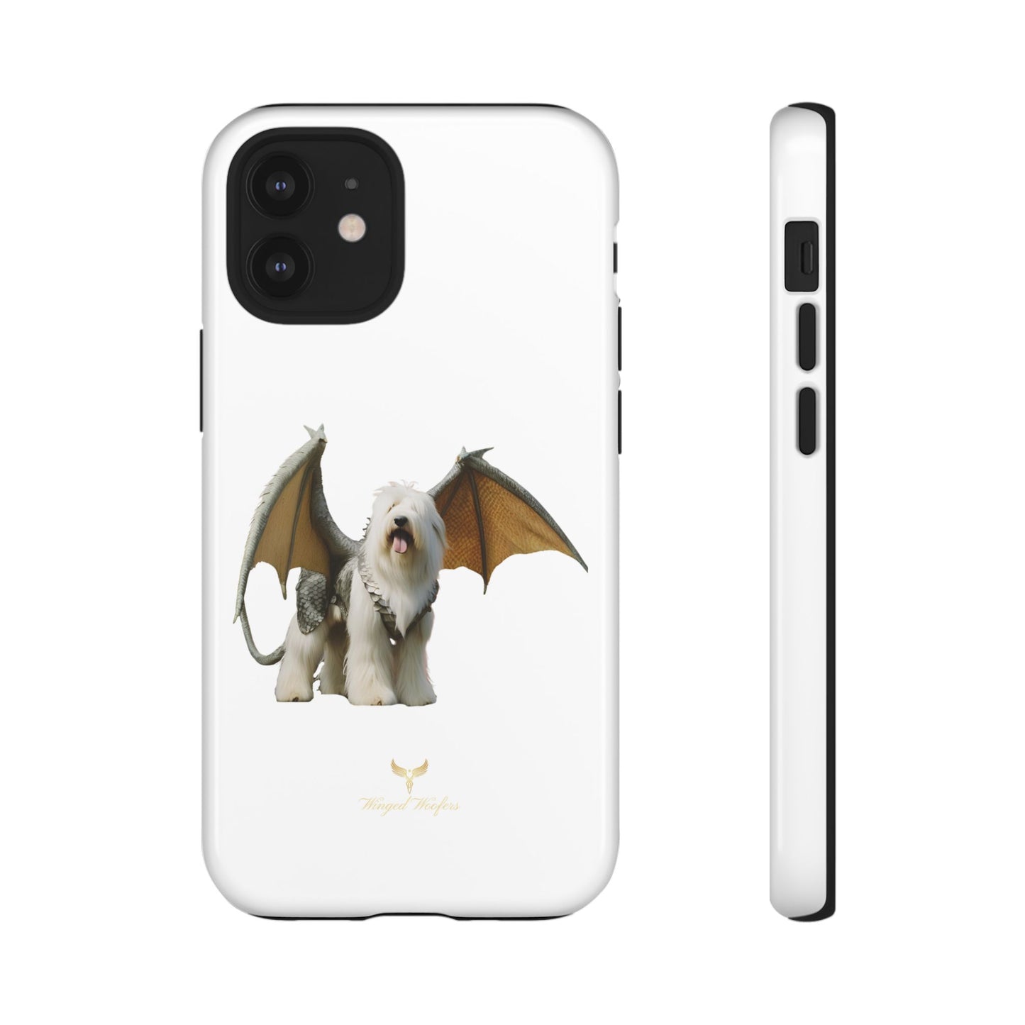 Fantasy Old English Sheepdog Phone Case - Tough Cases with Unique Dragon Wings Design