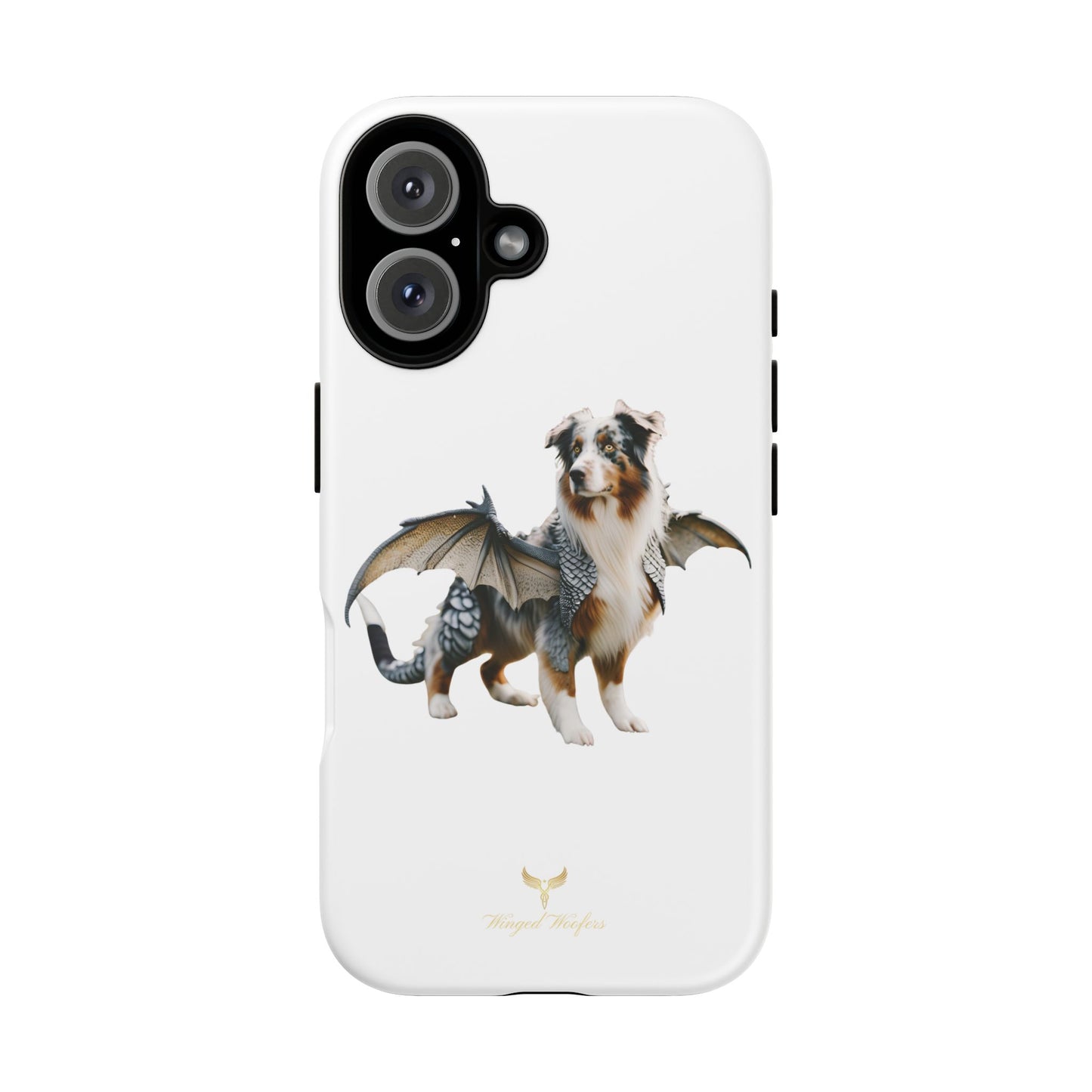 Fantasy Australian Shepherd Dog Phone Case with Wings - Tough Cases for Animal Lovers