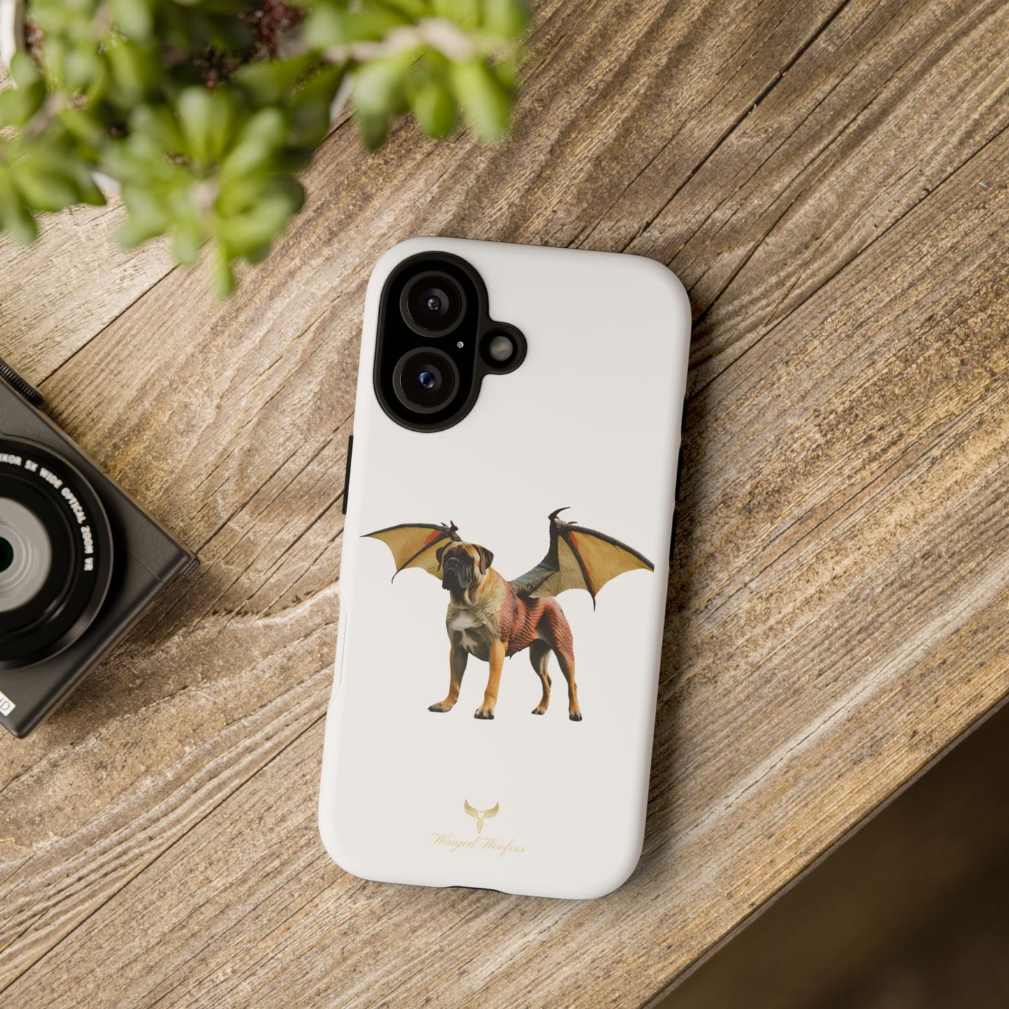 Fantasy Bullmastiff Dog Dragon Phone Case - Tough Cases with Winged Design